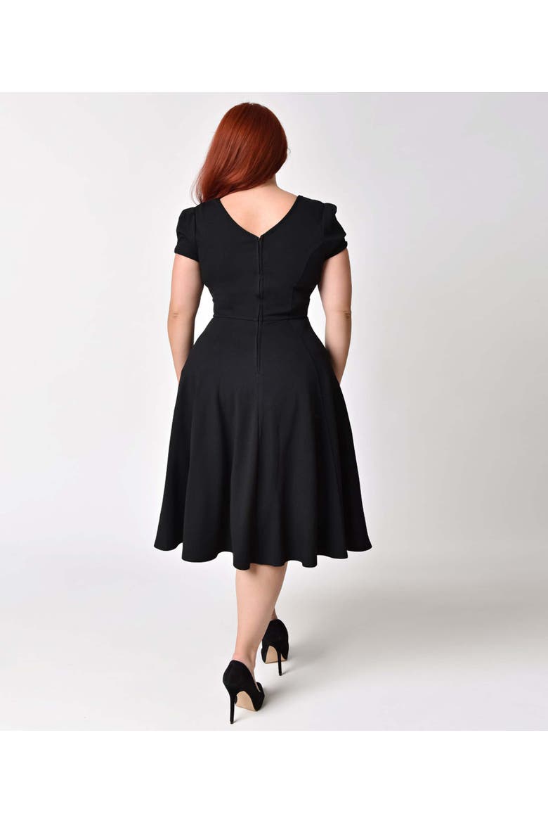 Plus Size Natalie Swing Dress, Alternate, color, Black Solid