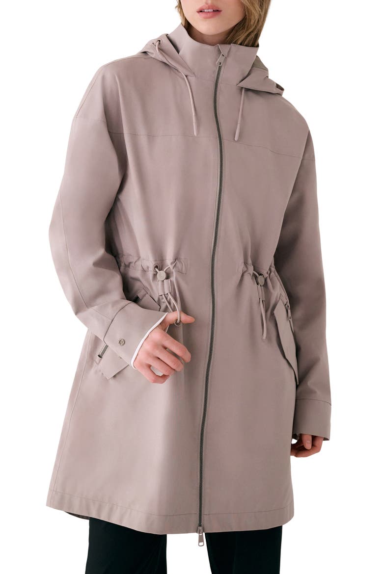 Piper 2.0 Hooded Water Repellent Raincoat, Main, color, PEBBLE
