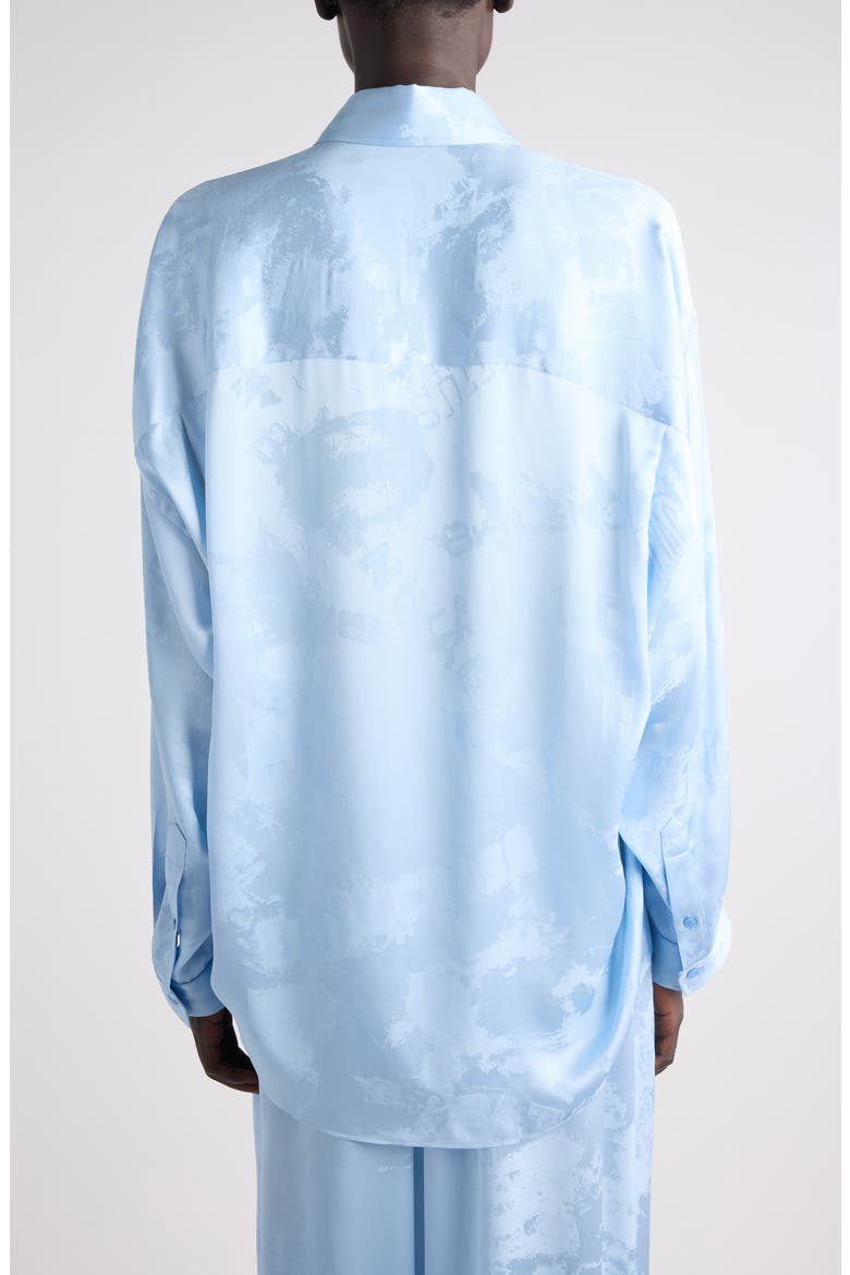 Washed Silk Cocoon Button-Up Shirt, Alternate, color, 5840 BABY BLUE