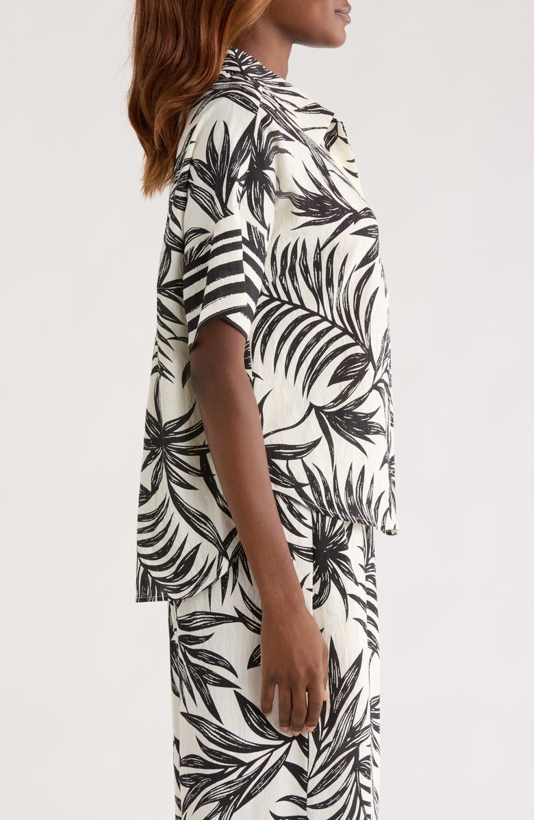 MELLODAY Easy Woven Pullover Shirt, Alternate, color, Black White