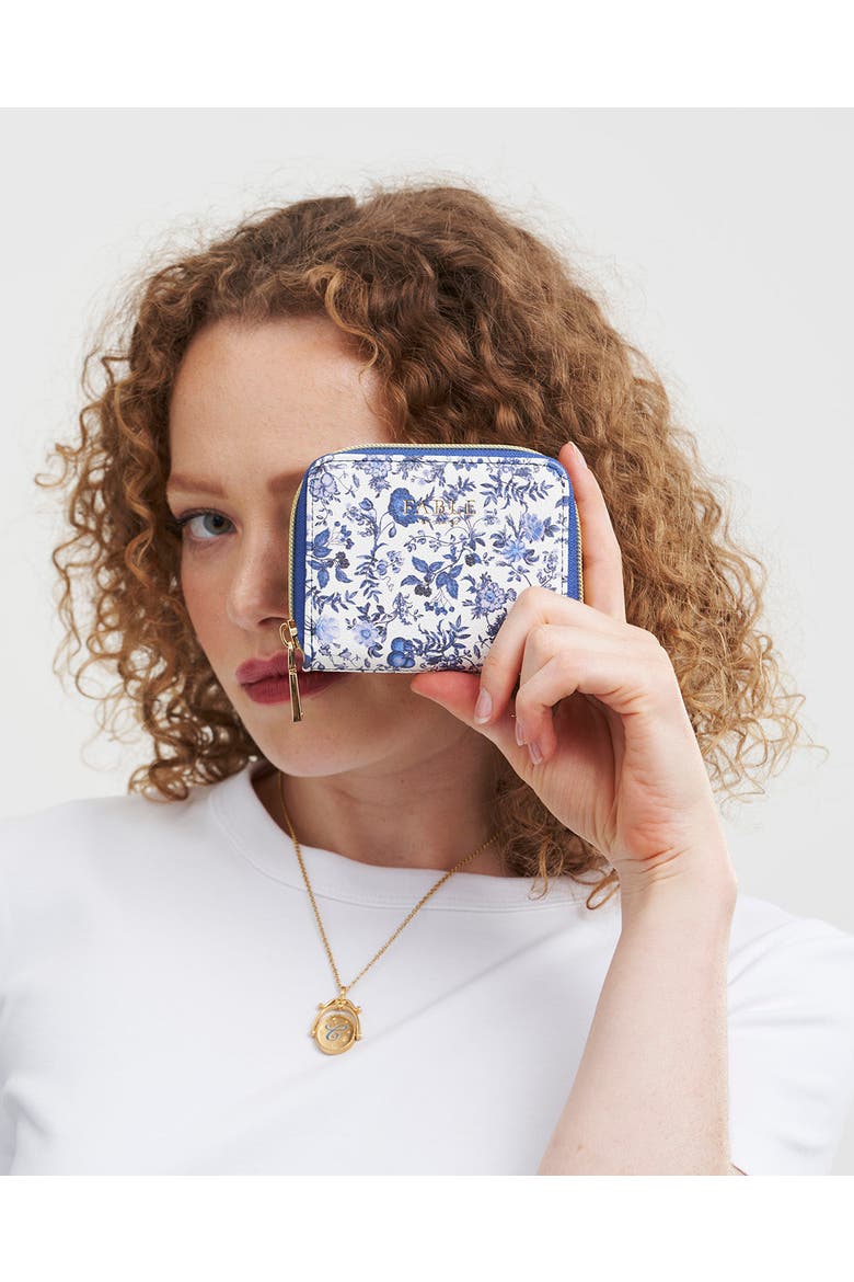 Ditsy Blue Small Purse, Alternate, color, Ivory