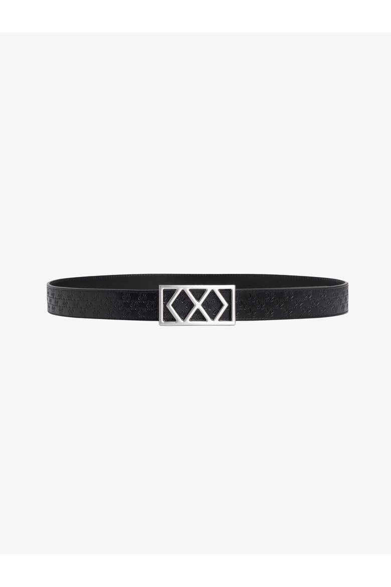 DOUBLE DIAMOND REVERSIBLE LEATHER BELT, Alternate, color, Black