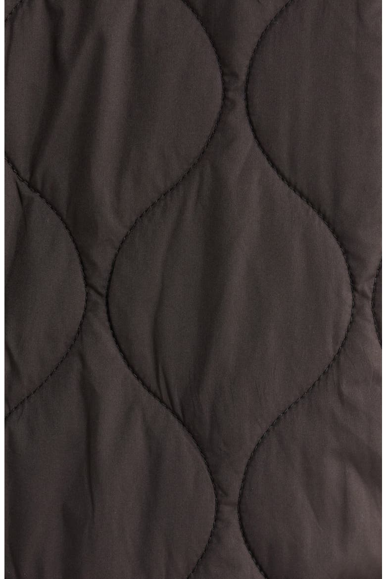 Recycled Polyester Quilted Long Jacket, Alternate, color, WASHED BLACK