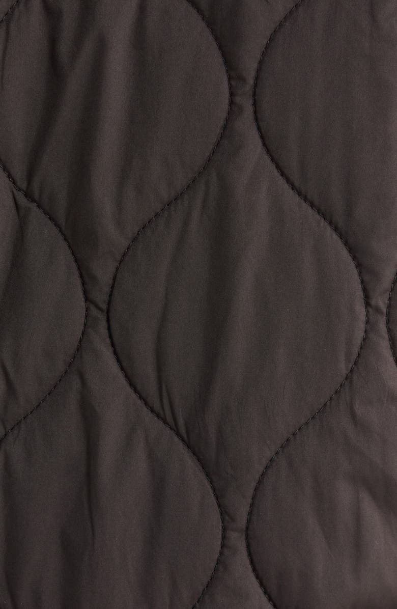 Zella Recycled Polyester Quilted Long Jacket, Alternate, color, Washed Black
