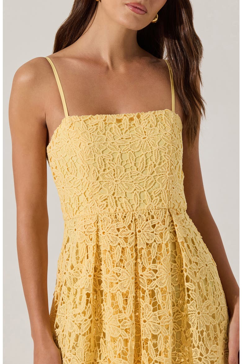 Floral Lace Dress, Alternate, color, YELLOW