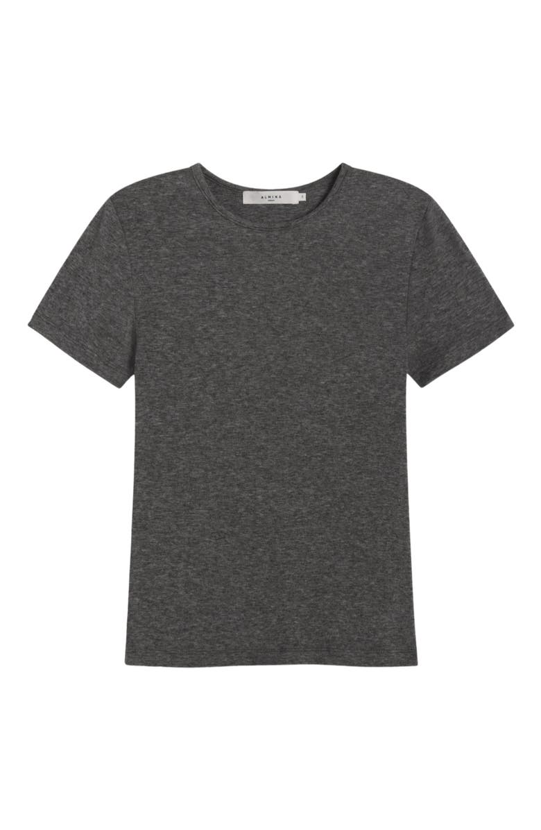 Almina Concept Short Sleeve Knit Top, Alternate, color, Charcoal