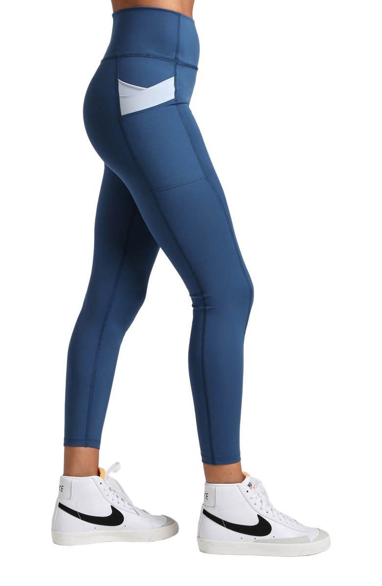 Losano High Rise Criss Cross Pocket Legging, Alternate, color, Midnight/Seamist