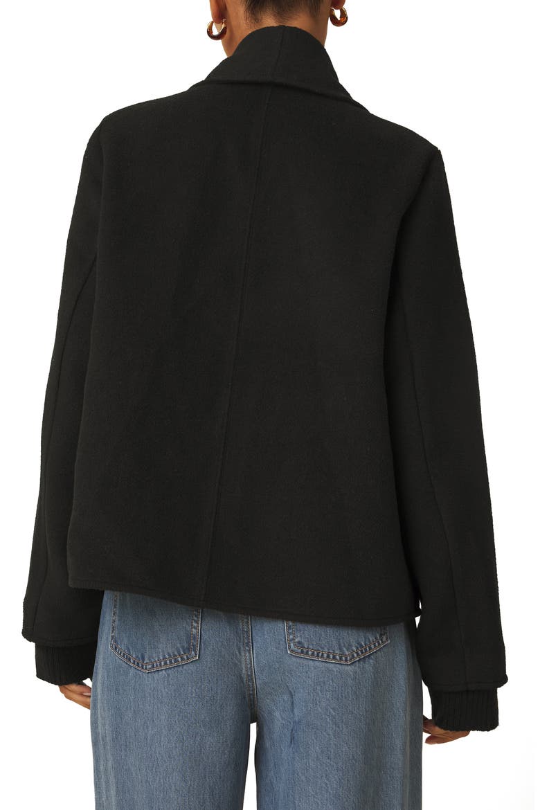 Crop Icon Coat, Alternate, color, BLACK