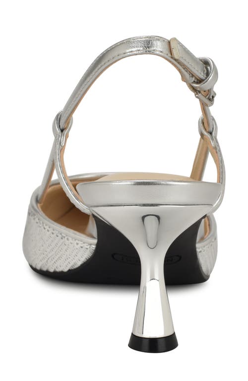Nine West Rowen Slingback Kitten Heel Pump In Silver