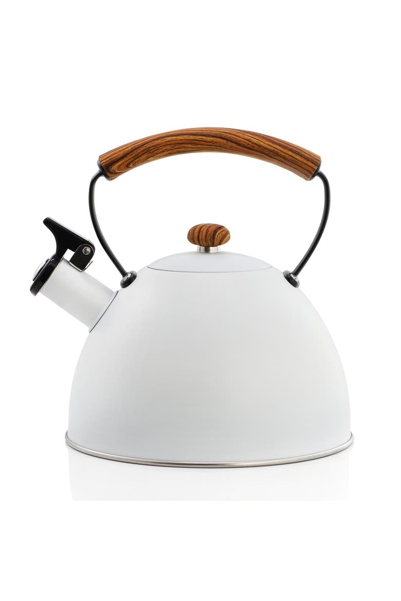 3.2 Quart Whistling Tea Kettle, Alternate, color, Matte White