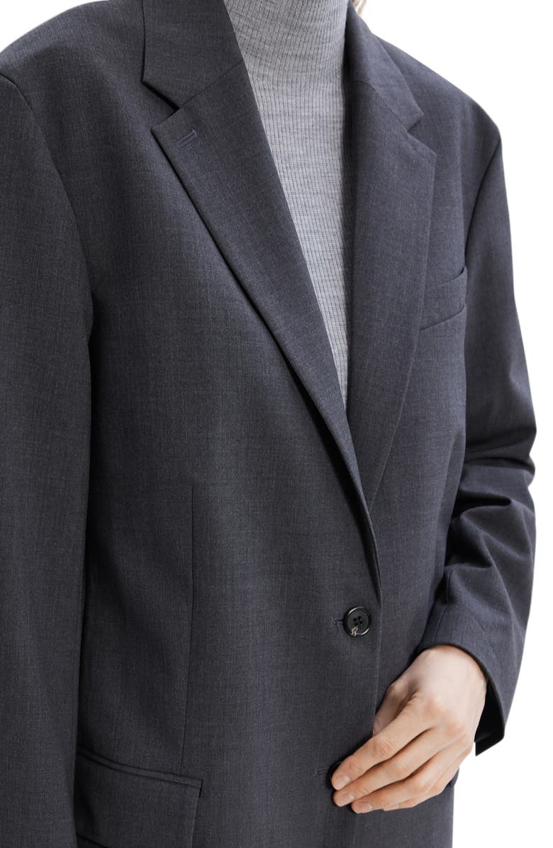 Theory Stretch Wool Blend Blazer, Alternate, color, Charcoal Melange