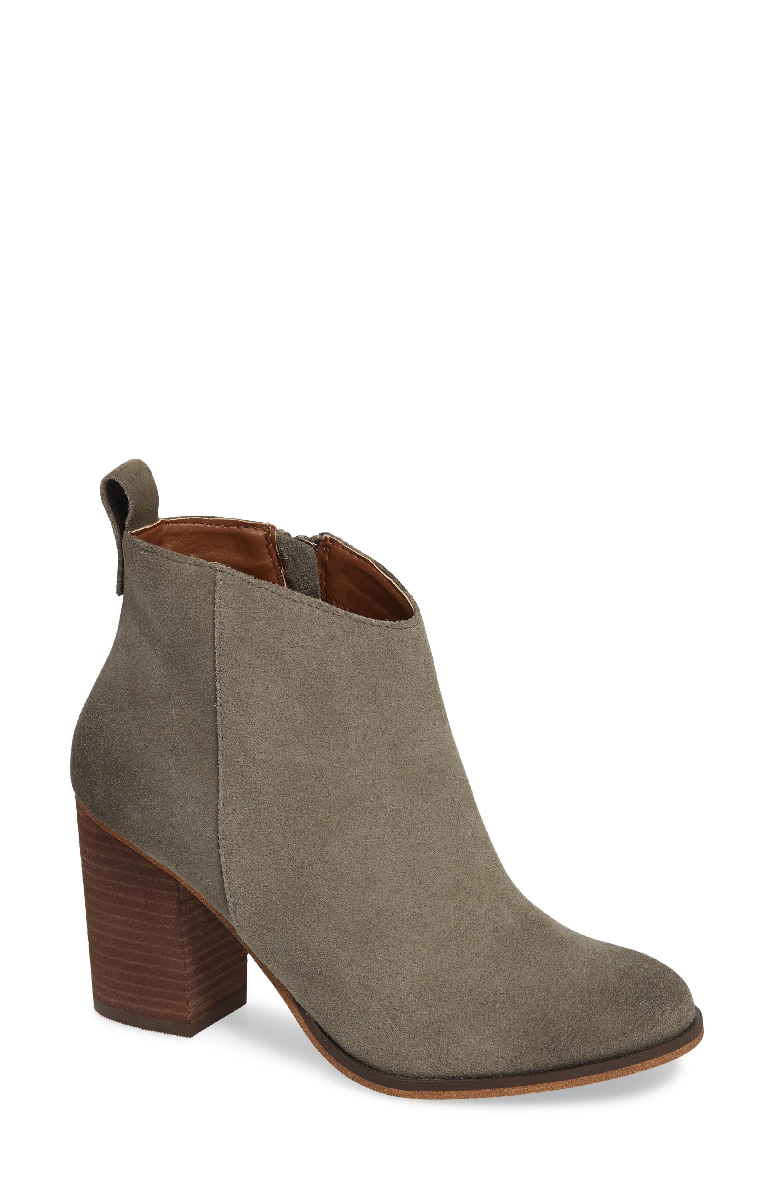 Lance Block Heel Bootie, Main, color, GREY SUEDE