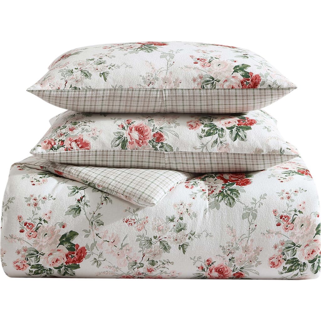 Laura Ashley Ashfield 3-piece Comforter & Sham Set In Red/green