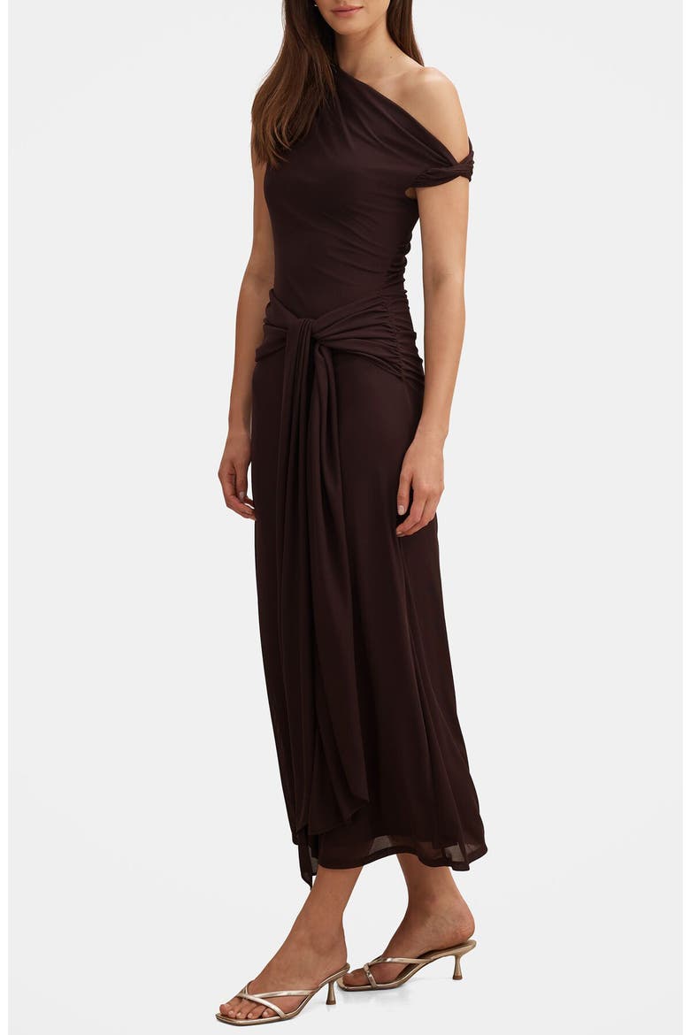 draped one shoulder midi dress MARGO ONE-SHOULDER MIDI DRESS | CULT MIA