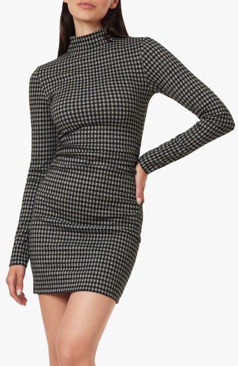 Mock Neck Long Sleeve Sheath Minidress