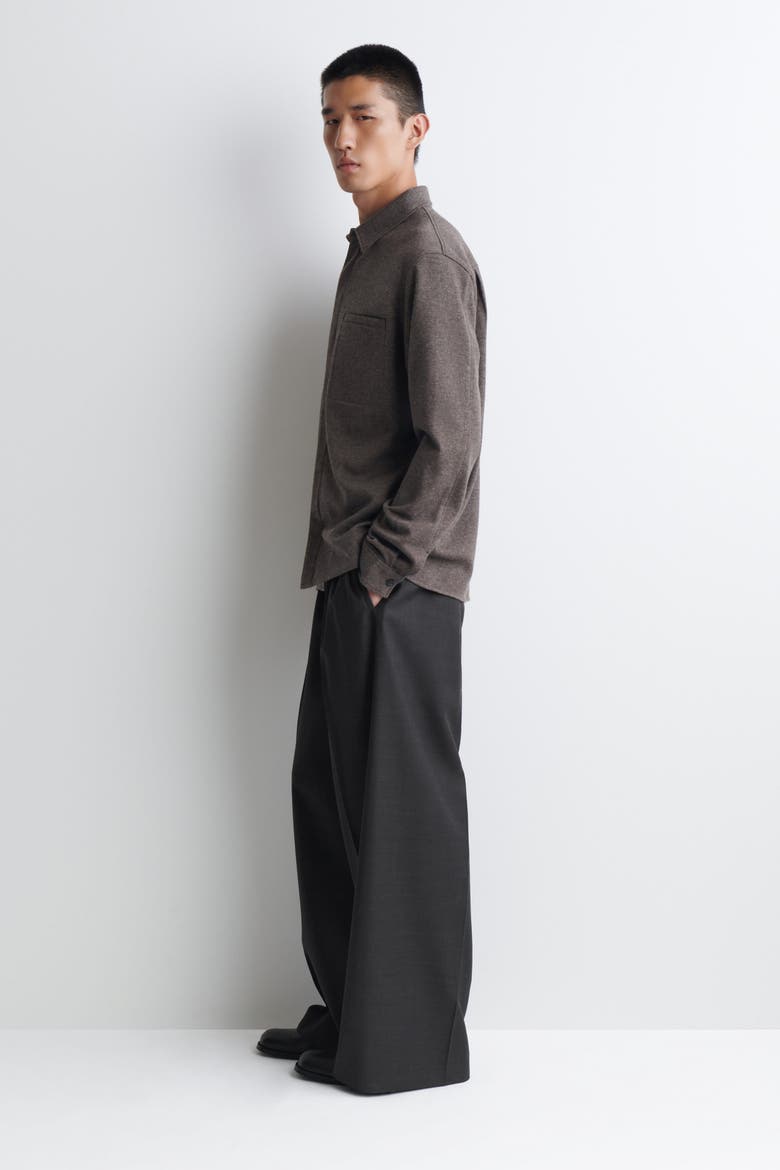 Relaxed Mélange Jersey Overshirt, Alternate, color, GRAY-BROWN MÉLANGE