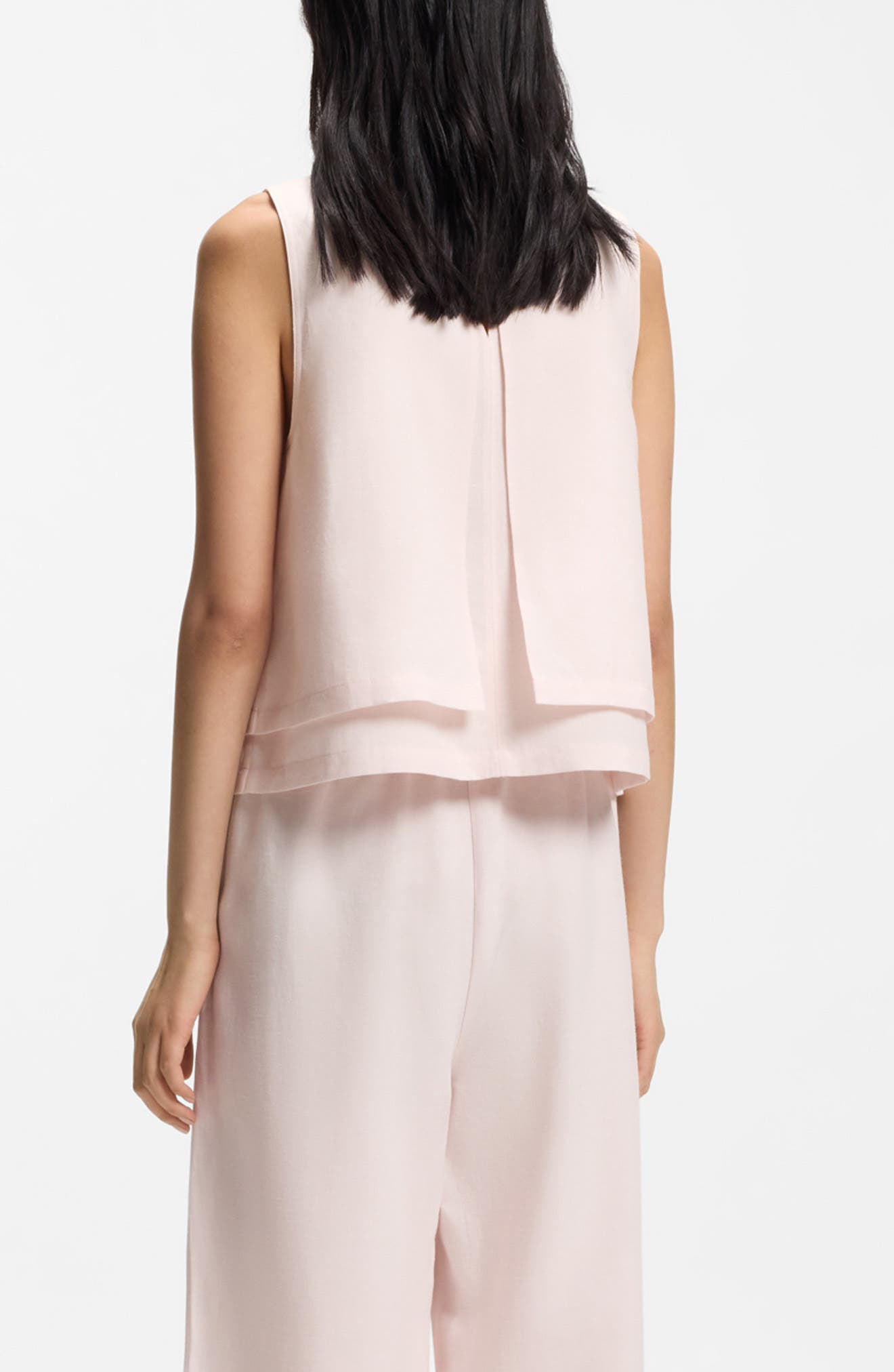 Bliny Layered Hem Split Back Top - image 2