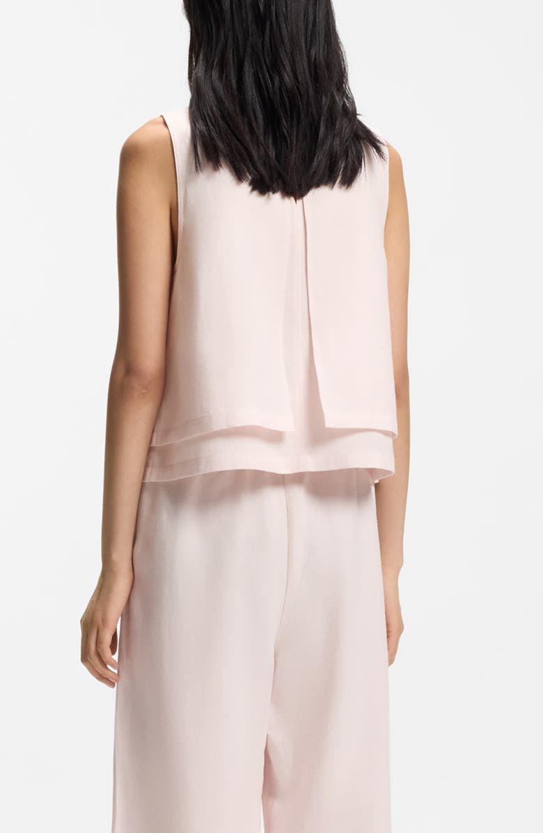 BOSS Bliny Layered Hem Split Back Top, Alternate, color, Ocean Rose