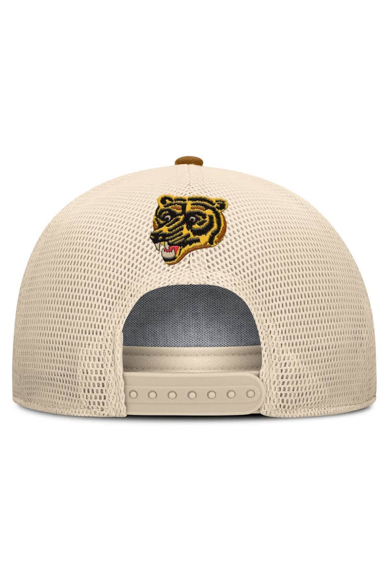 Men's Fanatics Brown/Cream Boston Bruins Heritage Fetch A-Frame Trucker Adjustable Hat, Alternate, color, Brown