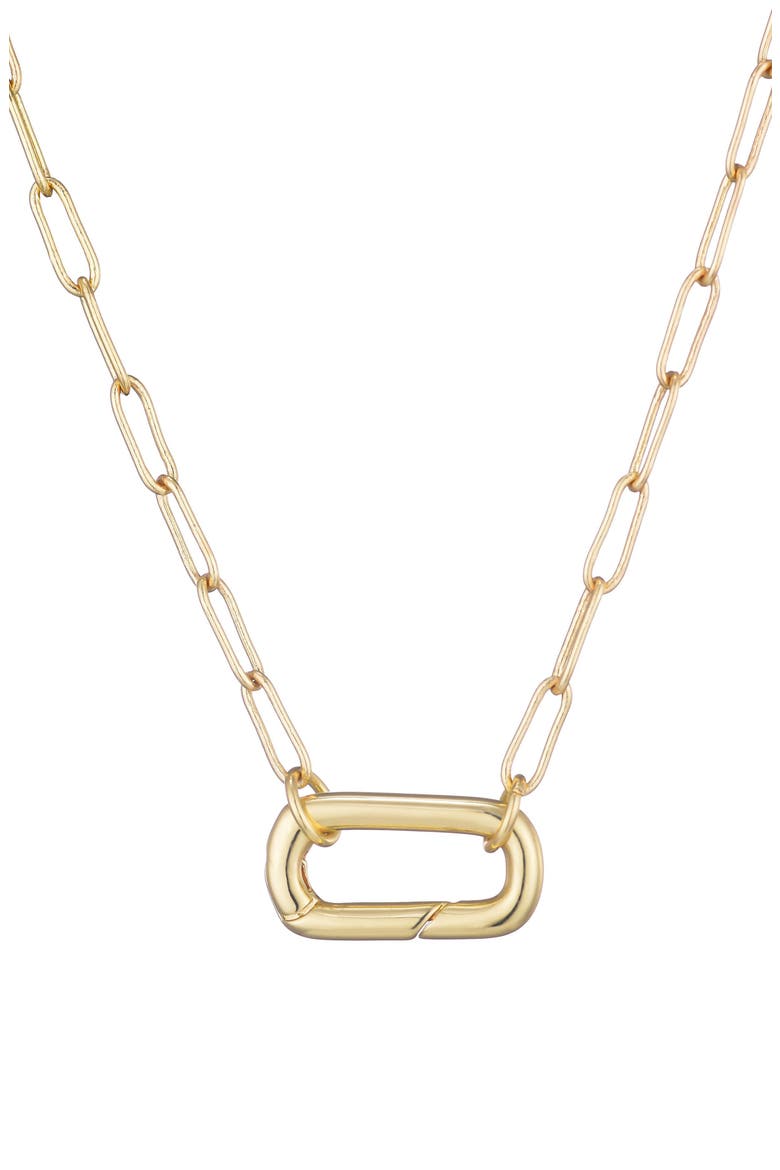 Lock Charm Necklace, Main, color, GOLD
