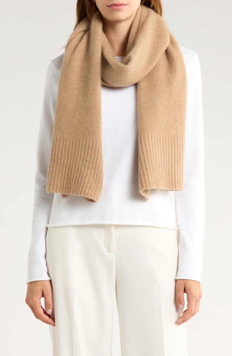 Eileen Fisher Rib Cashmere Blend Wrap, Main, color,