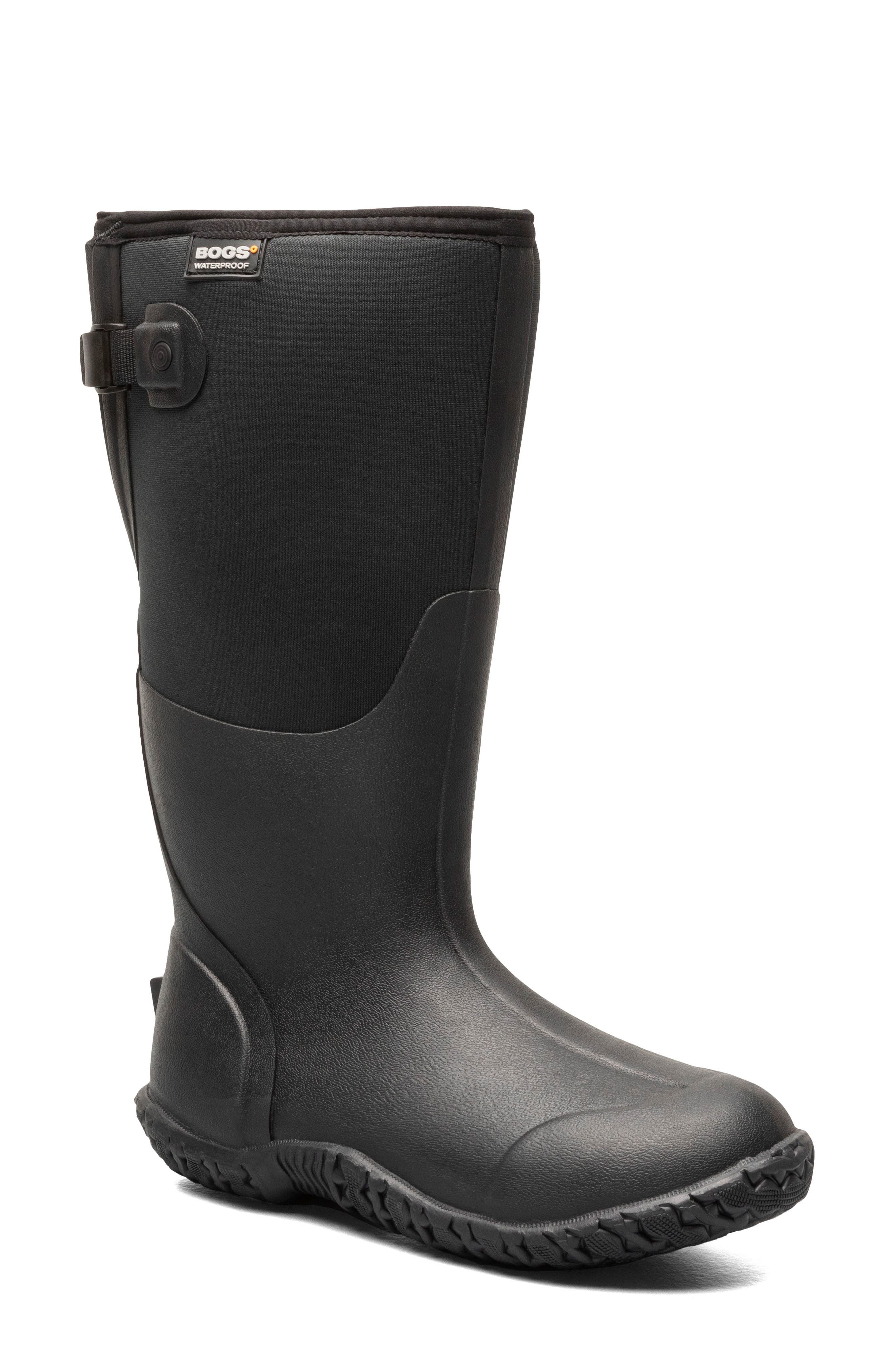 Mesa Insulated Adjustable Calf Waterproof Boot, Main, color, BLACK