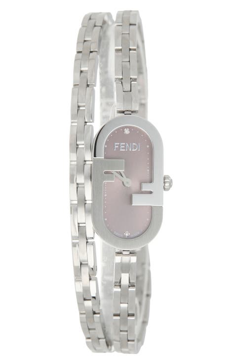 O'Lock Diamond Accent Oval Link Bracelet Watch, 28.3mm x 14.8mm