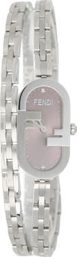 Fendi O'Lock Diamond Accent Oval Link Bracelet Watch, 28.3mm x 14.8mm