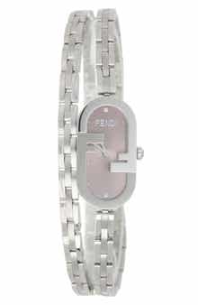 Fendi O'Lock Diamond Accent Oval Link Bracelet Watch, 28.3mm x 14.8mm