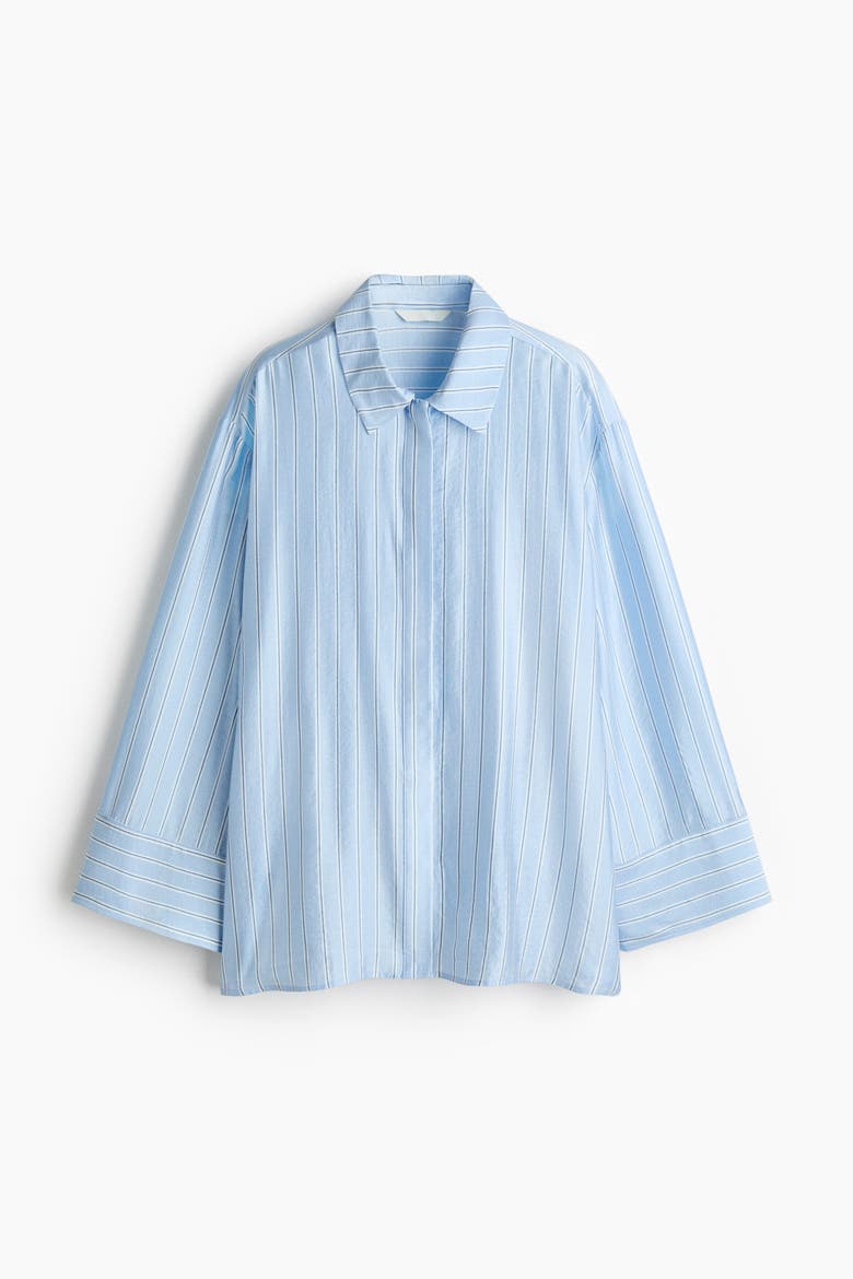 Oversized Shirt, Alternate, color, Light blue/striped