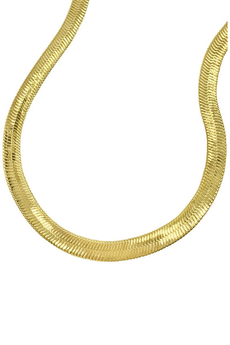 Water Resistant Herringbone Chain Necklace, Alternate, color, YELLOW