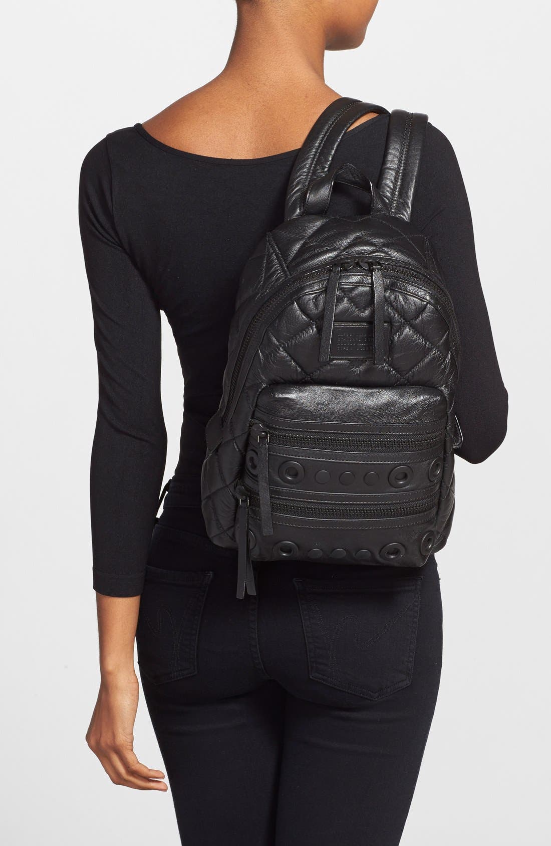 Marc Jacobs MARC BY MARC JACOBS 'Domo - Biker' Quilted Leather Backpack, Alternate, color, 