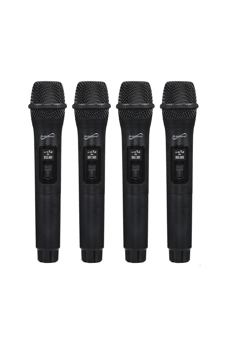 2.4G 4 Channel Wireless Microphone System, Alternate, color, Black