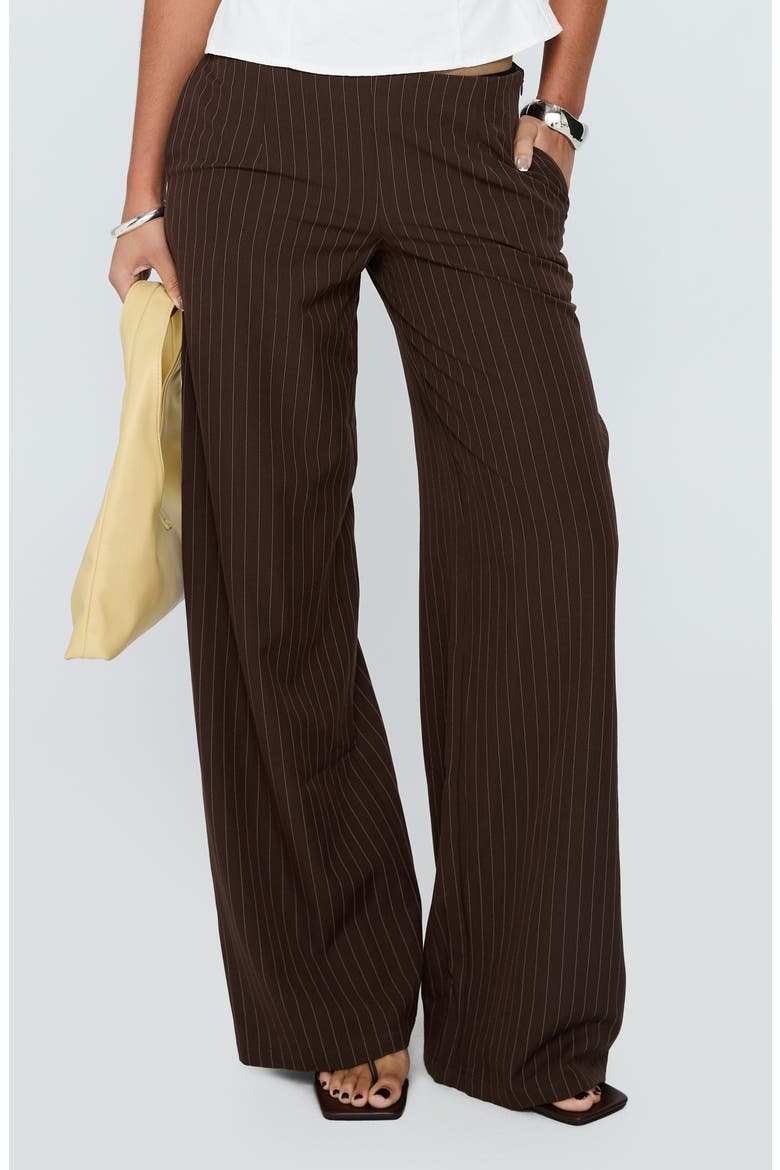 low rise dress pants Princess Polly Women's Khane Low Rise Wide Leg Pants - Brown