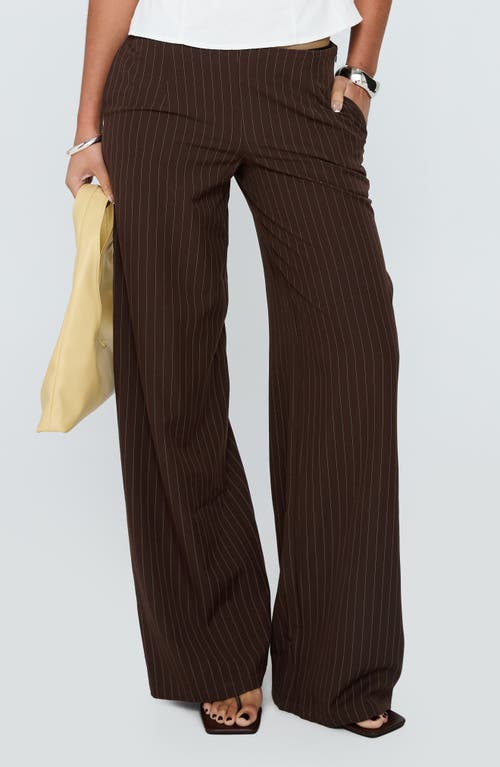 Princess Polly Khane Low Rise Wide Leg Pants In Brown