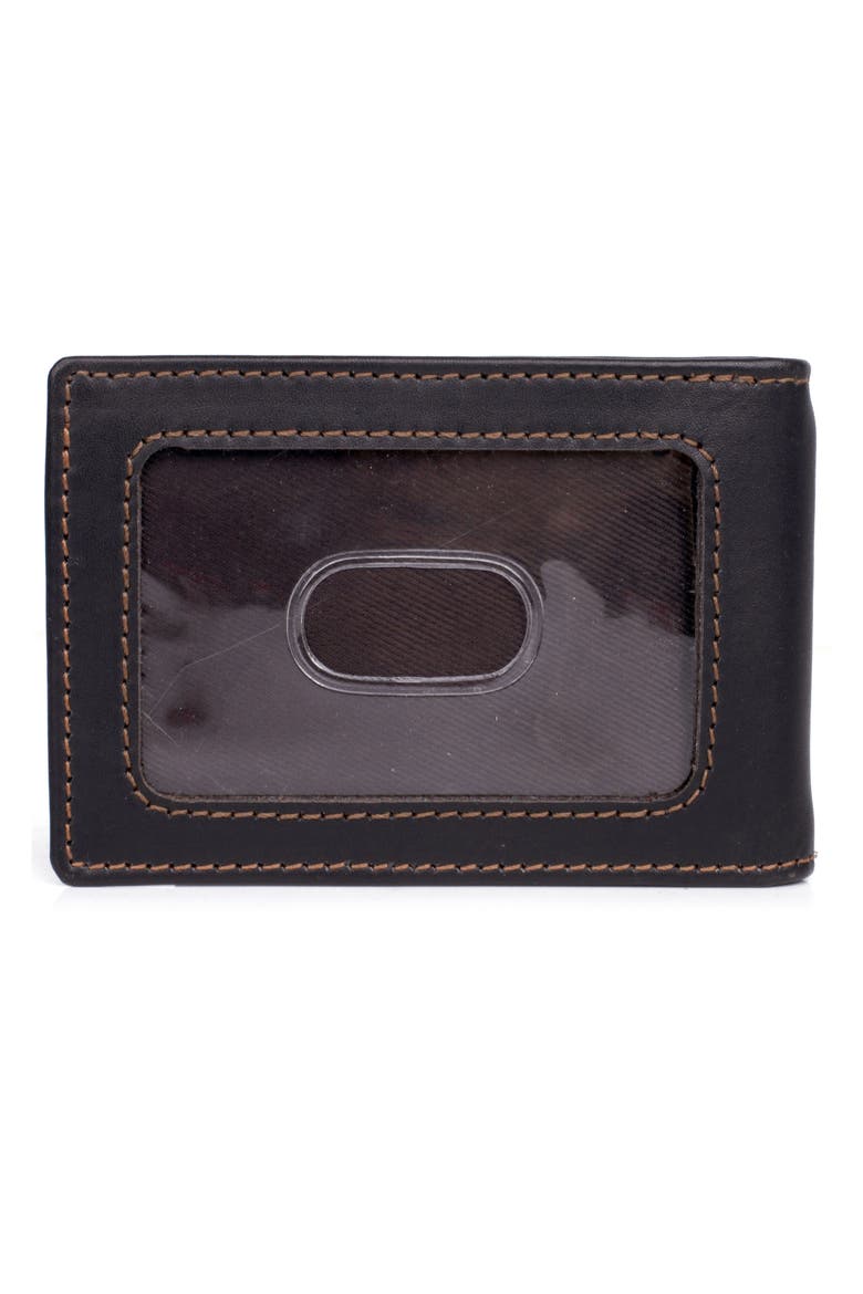 Front Pocket Leather Clip Flip Wallet, Alternate, color, BROWN