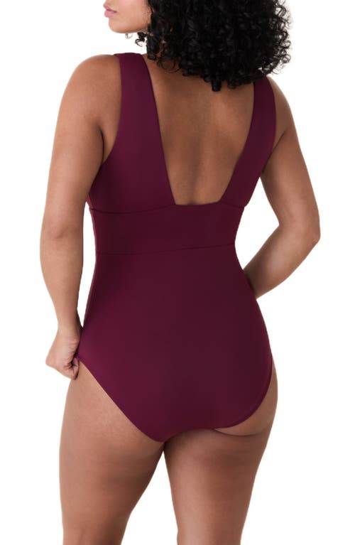 Andie Mykonos Plunge One-piece Swimsuit In Burgundy