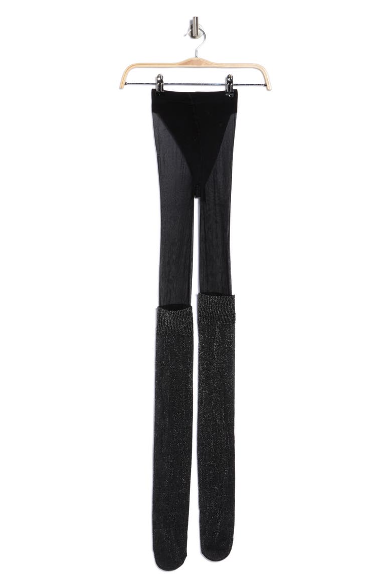 Thigh High Illusion Tights, Alternate, color, BLACK