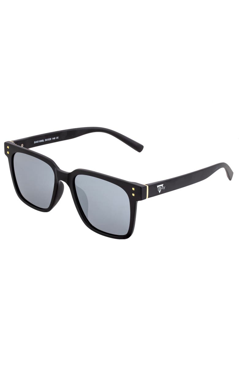 Sixty One Capri Polarized Sunglasses, Alternate, color, Black/Silver