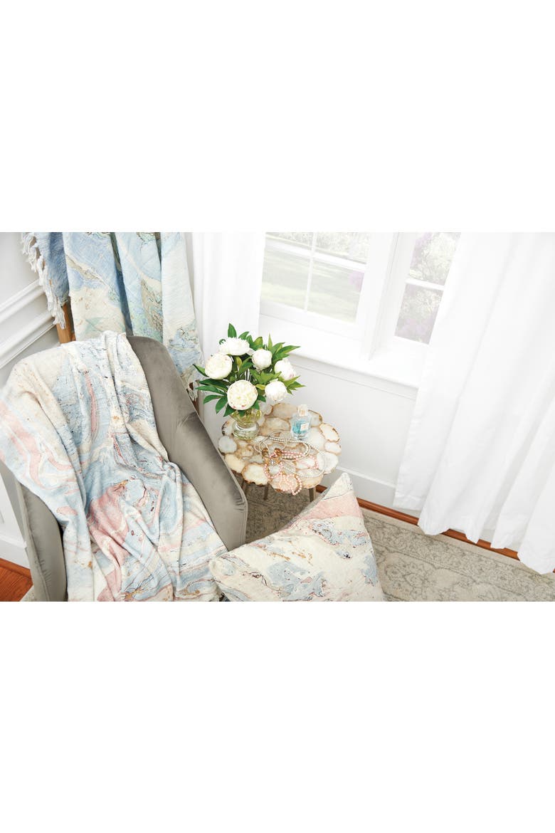 Marble Rose Quartz Accent Throw Blanket, Alternate, color, Pink