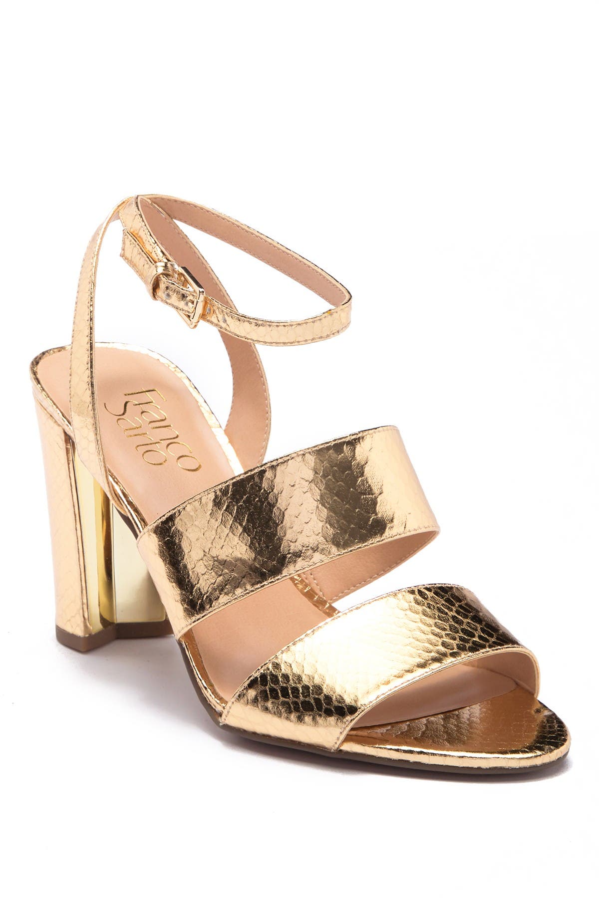 Franco Sarto Haneli Reptile-Embossed Ankle Strap Sandal, Alternate, color, 