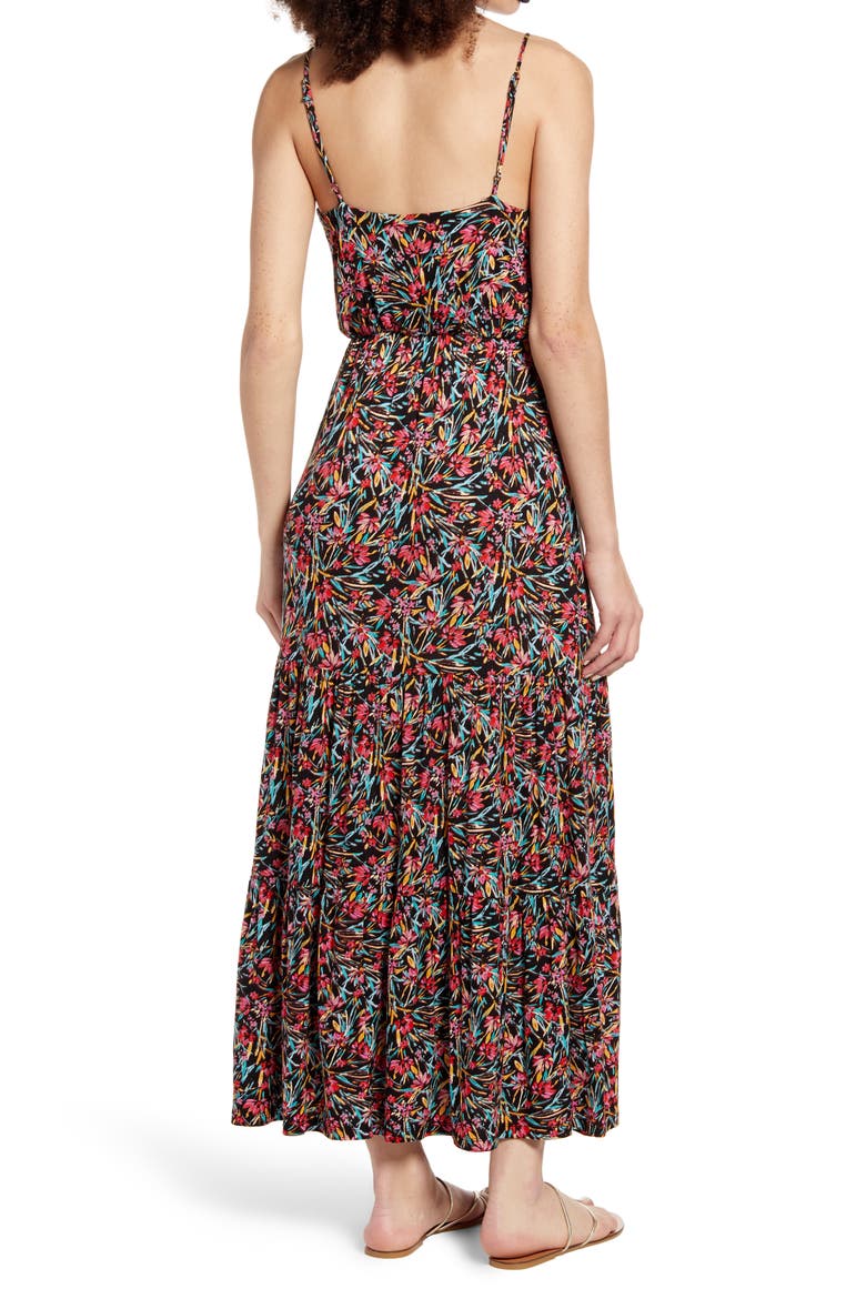 Tiered Cami Maxi Dress, Alternate, color, BLACK MULTI FLORAL