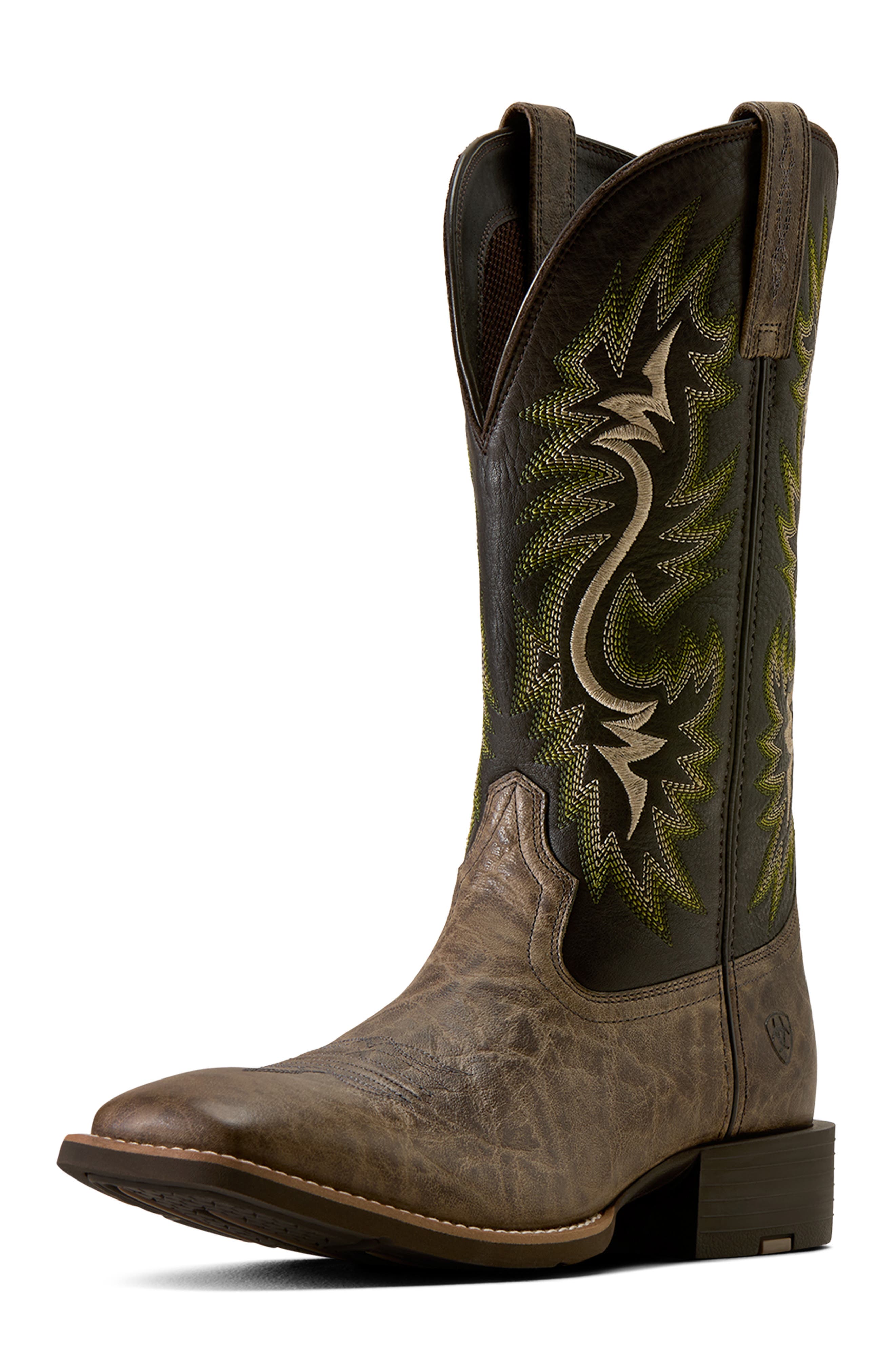 Sport Colter Wide Square Toe Western Boot, Alternate, color, DRIED SAGE ELEPHANT PRINT