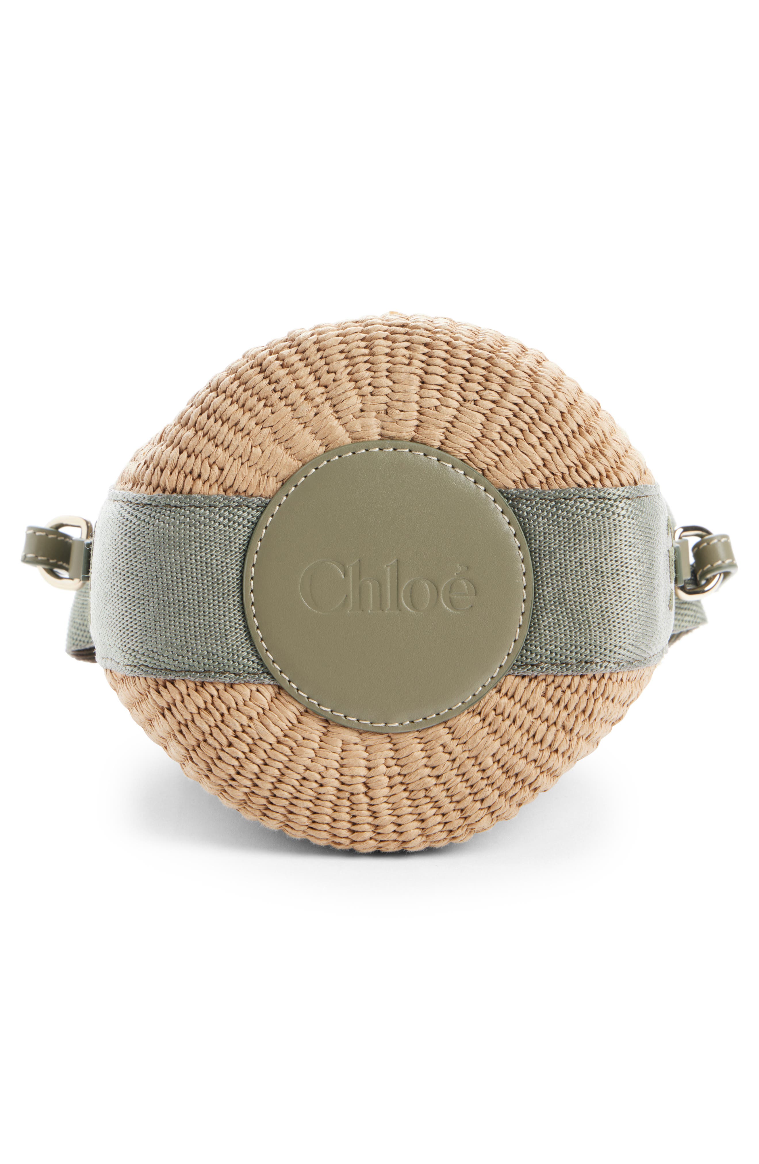 Chloé Small Woody Basket Bucket Bag, Alternate, color, Aloe Green