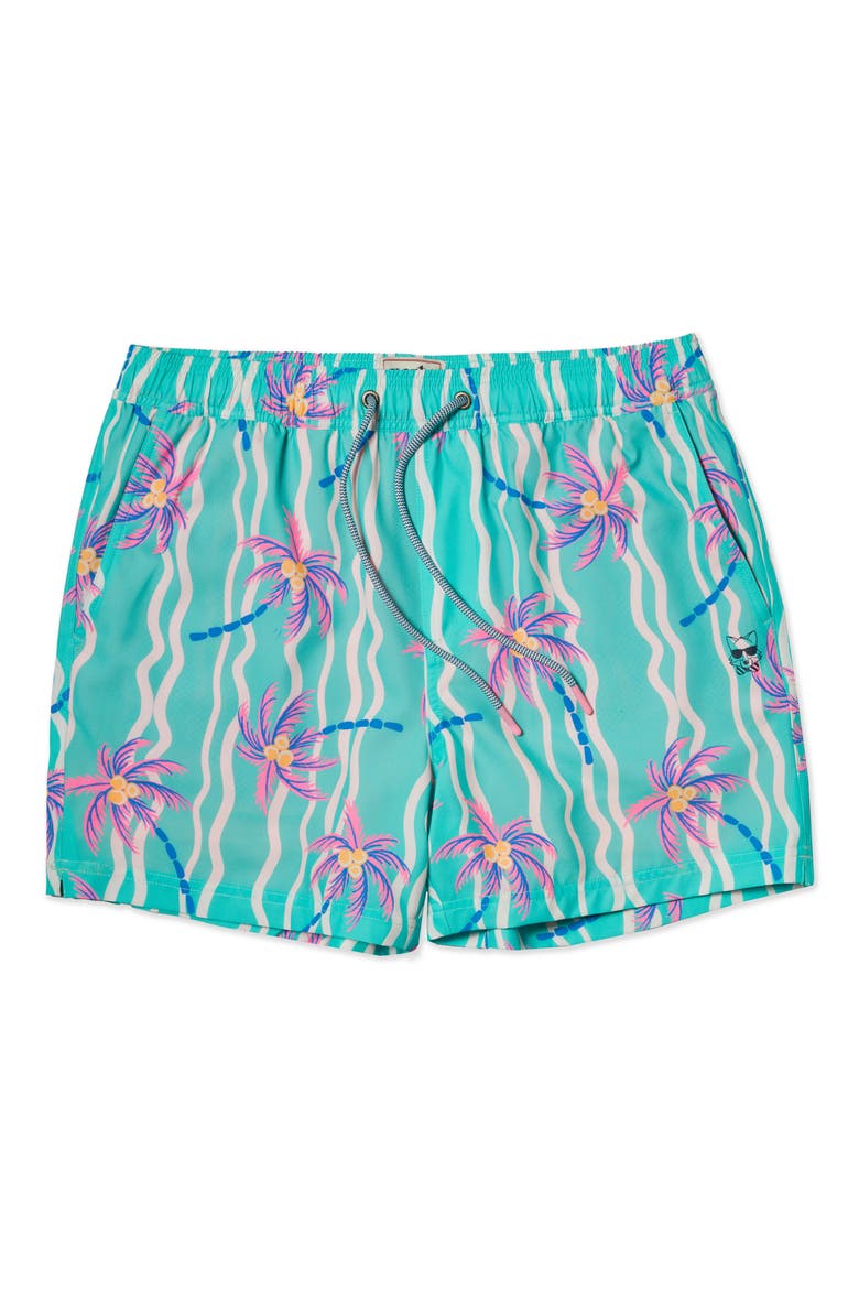 Heat Wave Happy Hour 5-Inch Swim Trunks, Main, color, TEAL