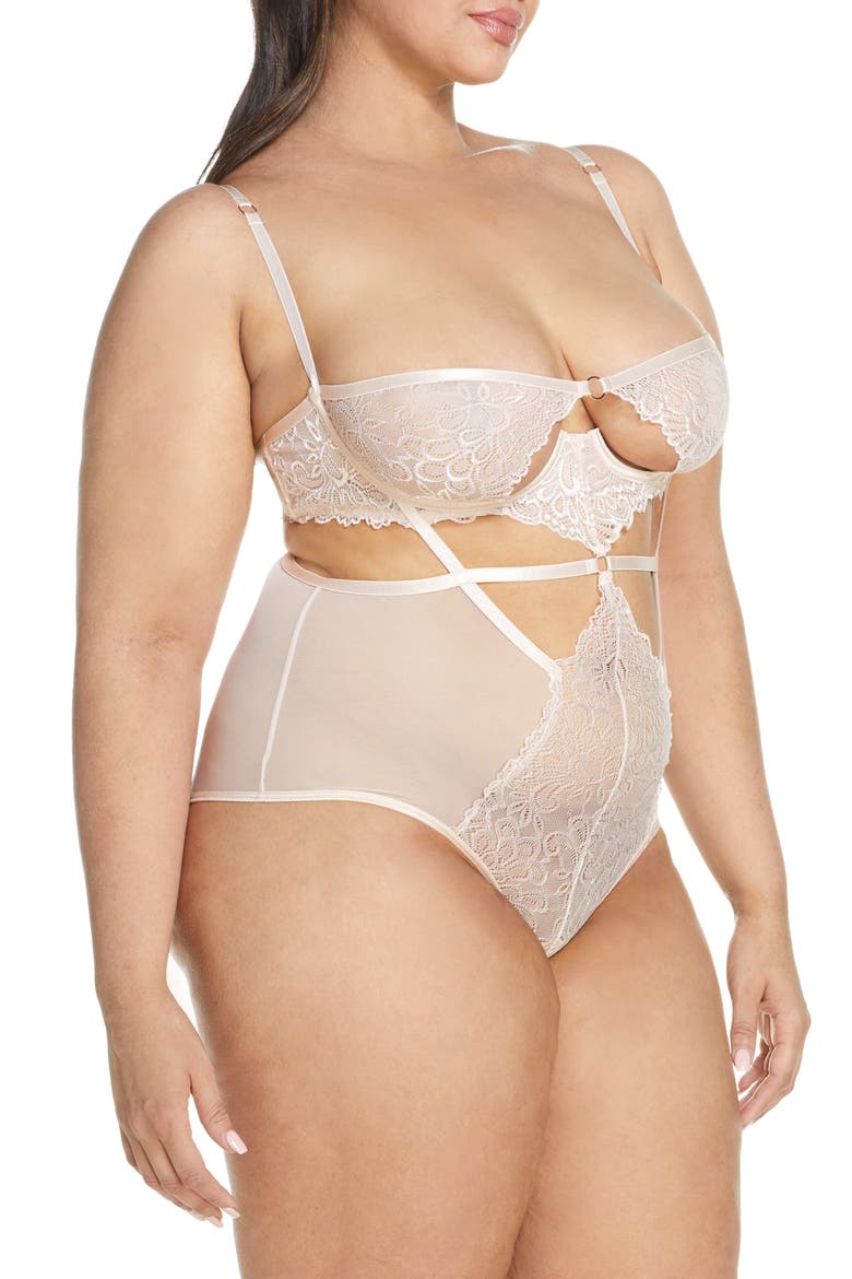 Violetta Underwire Teddy, Alternate, color, SILVER PEONY