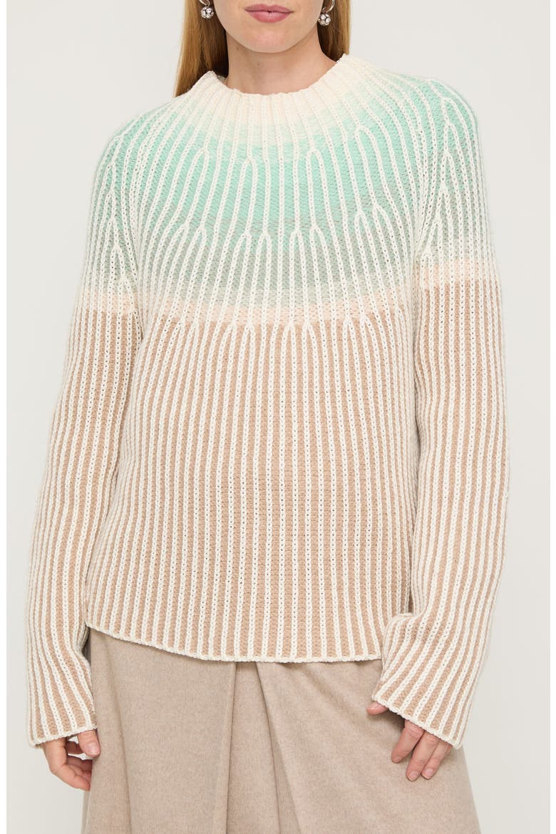 Rib Fair Isle Cotton, Wool & Cashmere Sweater, Main, color, DUNE MULTI