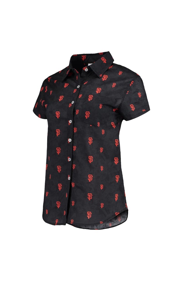 FOCO Women's FOCO Black San Francisco Giants Floral Button Up Shirt, Alternate, color, 