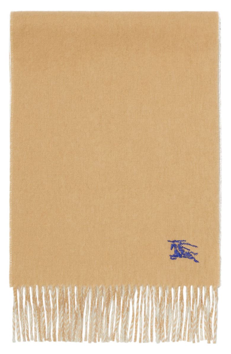 Burberry Embroidered Knight Reversible Cashmere Scarf, Alternate, color, Sand/ Neutral