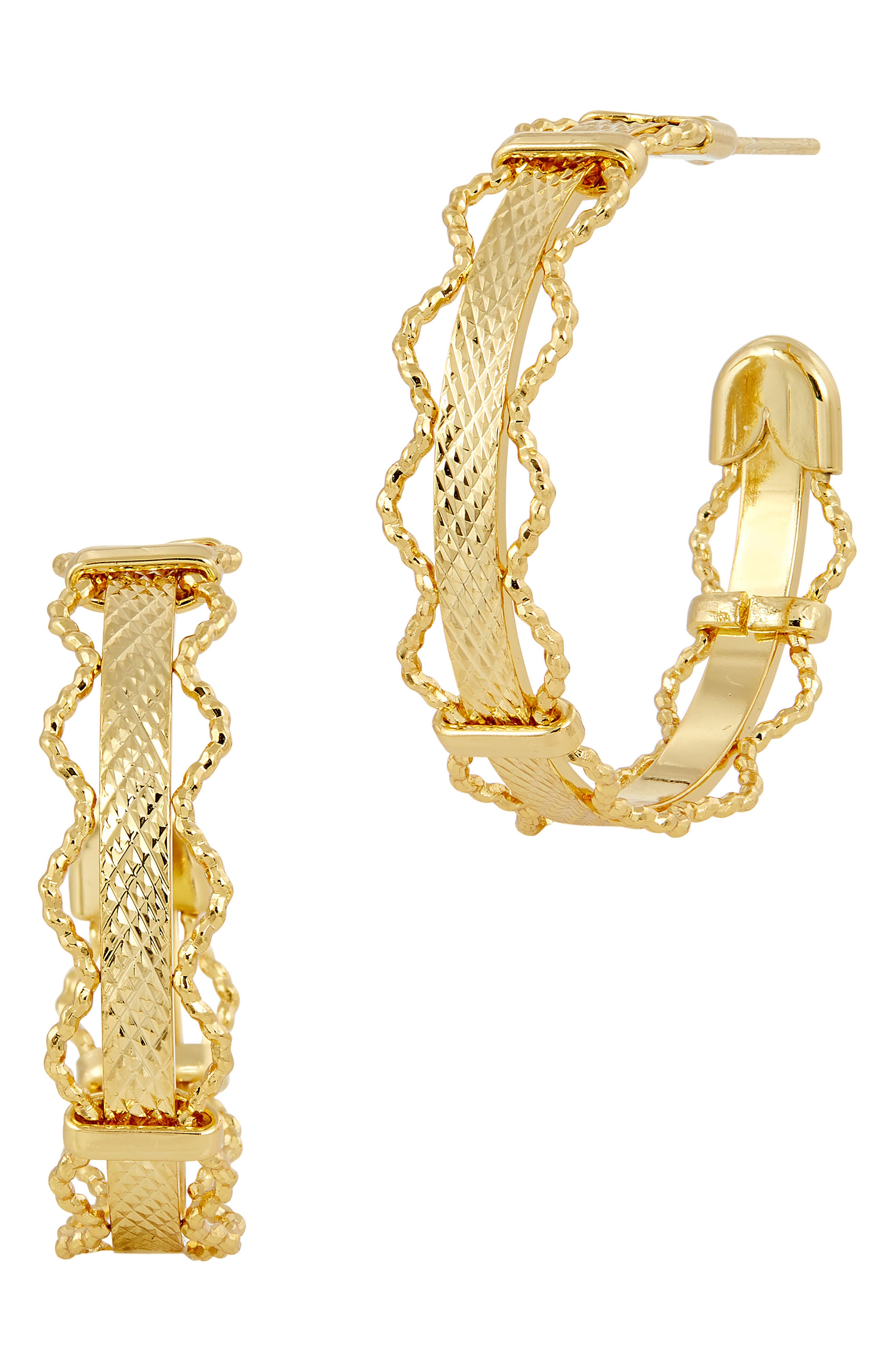 SAVVY CIE JEWELS Vintage Textured Hoop Earrings